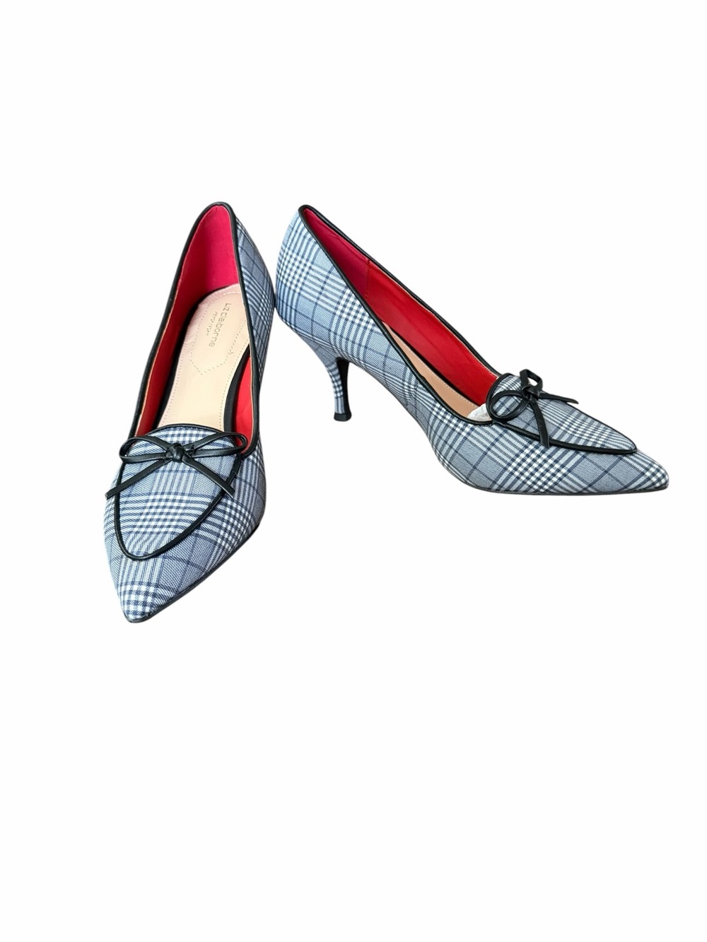 NWT🌺Liz Claiborne•Hatina Plaid Pointed Toe Kitten Heels